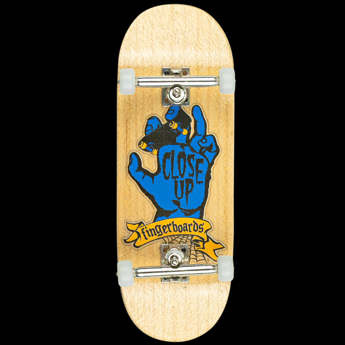 Close Up Fingerboard Complete - Natural and Blue Riding Hand