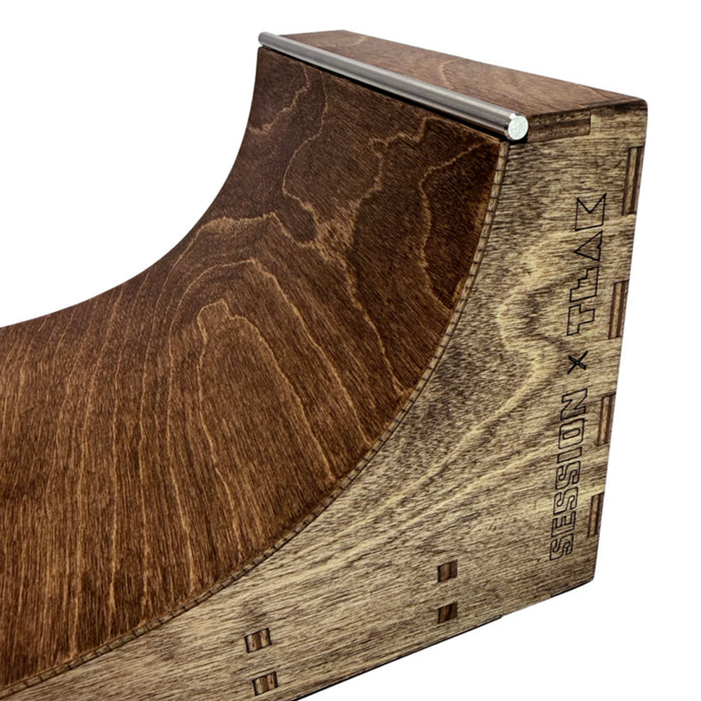 Teak Tuning x Session Fingerboard Ramp - Two Face Half Pipe w/ Acrylic Coping