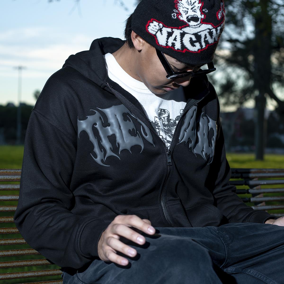 TV Split Thorn Zip Up Hoodie