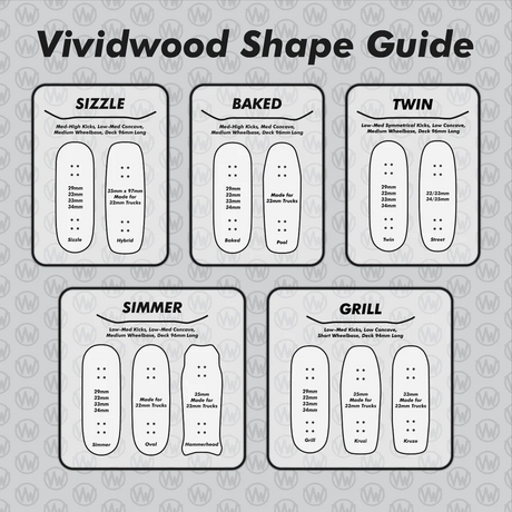 VividWood Fingerboard Deck - Surf