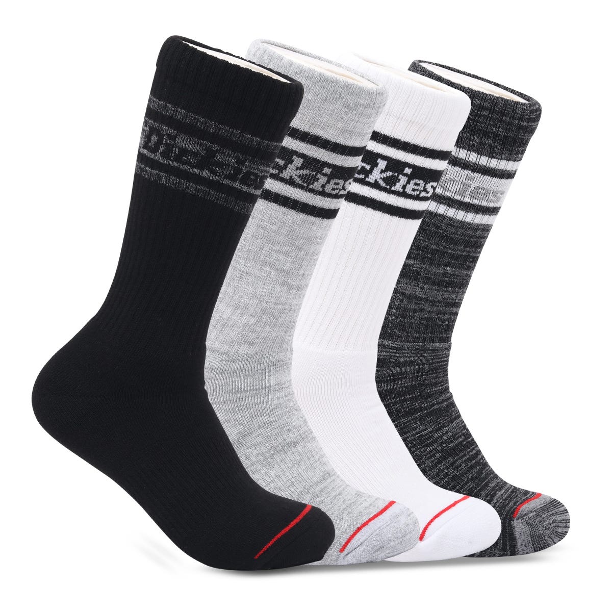 Dickies Black and Gray Crew Socks - 4 Pack