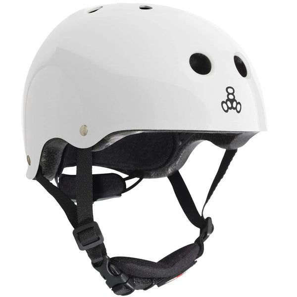 7 3 8 in bike helmet Triple Eight Lil 8 White Glossy Youth Helmet